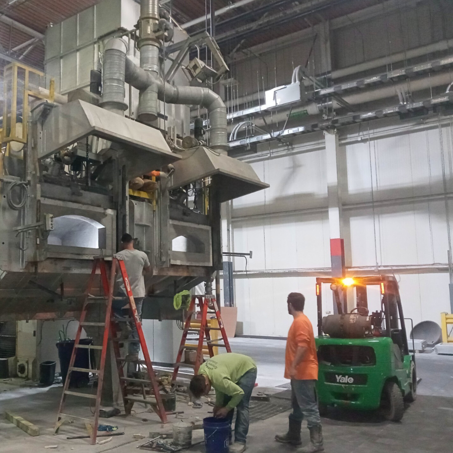 Empire Solutions team members perform a reline.